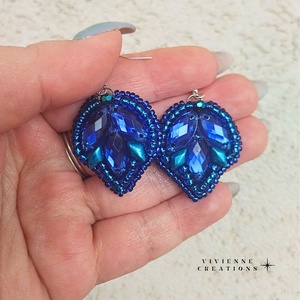 Királykék Nyx fülbevaló - ékszer - fülbevaló - lógó fülbevaló - Meska.hu