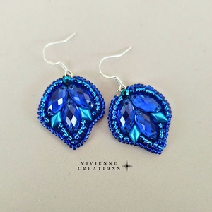 Királykék Nyx fülbevaló - ékszer - fülbevaló - lógó fülbevaló - Meska.hu