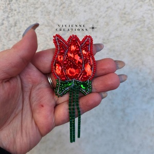 Tulipán bross  - ékszer - kitűző és bross - Meska.hu