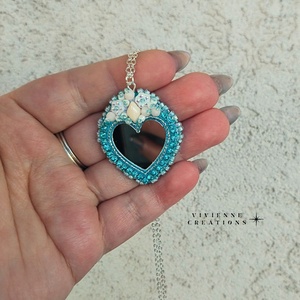 Nadine kék nyaklánc - ékszer - nyaklánc - medálos nyaklánc - Meska.hu