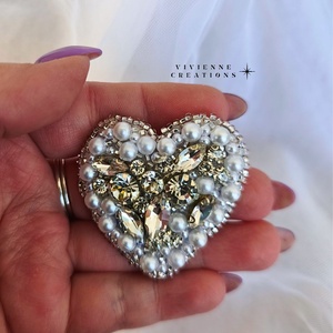 Crystal Heart bross - ékszer - kitűző és bross - Meska.hu