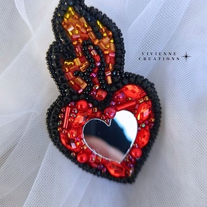 Fire Heart bross - ékszer - kitűző és bross - Meska.hu