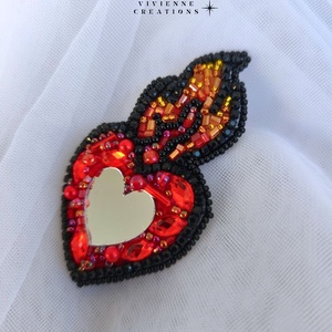 Fire Heart bross - ékszer - kitűző és bross - Meska.hu