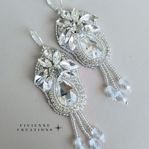 Alyssa fülbevaló, Ékszer, Fülbevaló, Csillár fülbevaló, Gyöngyfűzés, gyöngyhímzés, MESKA