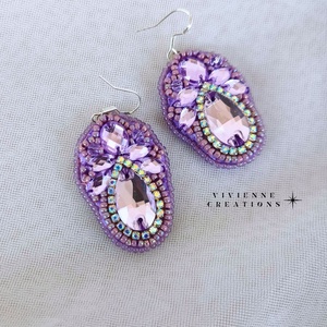 Lavender fülbevaló - ékszer - fülbevaló - lógó csepp fülbevaló - Meska.hu