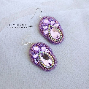 Lavender fülbevaló - ékszer - fülbevaló - lógó csepp fülbevaló - Meska.hu