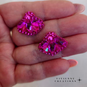 Tiny Shiny pink Alexandra - ékszer - fülbevaló - pötty fülbevaló - Meska.hu