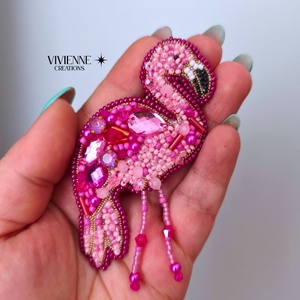 Rendelésre!! Flamingó bross  - ékszer - kitűző és bross - Meska.hu
