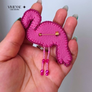 Rendelésre!! Flamingó bross  - ékszer - kitűző és bross - Meska.hu