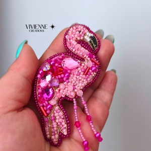 Rendelésre!! Flamingó bross  - ékszer - kitűző és bross - Meska.hu