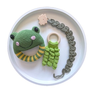 Baba szett � csörgő + rágóka + cumilánc, Baba - mama, Baba játékok, Cumilánc, Horgolás, MESKA