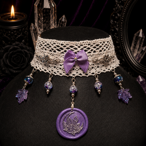 Levander csipke choker - Meska.hu