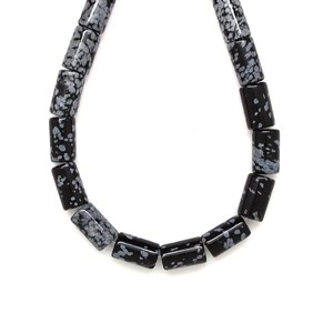Obszidián hópehely henger 8x13mm, Kellékek & szerszámok, Ásvány alapanyag, Ásványfüzér, , MESKA