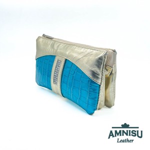 Arany - türkizkék lakk krokkómintás egyenes kristály köves női pénztárca G2006 -  - Meska.hu