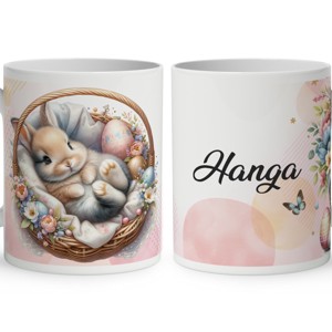 Névvel kérhető - Tündéri baba húsvéti nyuszi mintás bögre, Otthon & Életmód, Konyhafelszerelés, tálalás, Tálalás, Bögre & Csésze, , MESKA