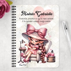 Személyre szabható - Szépséges Körmös manólány mintás A5-ös füzet - otthon & életmód - papír, írószer - jegyzetfüzet & napló - Meska.hu