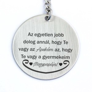 Te vagy az Apukám és Nagypapa acél medálos kulcstartó, Táska & Tok, Kulcstartó & Táskadísz, Kulcstartó, , MESKA
