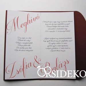 Elegáns esküvői meghívó szalaggal átkötve - esküvő - meghívó & kártya - meghívó - Meska.hu