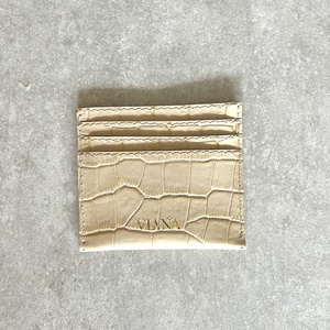 Bézs krokodil mintás bőr kártyatartó, Táska & Tok, Pénztárca & Más tok, Kártyatartó & Irattartó, Bőrművesség, MESKA