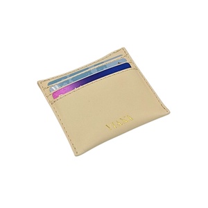 Bézs bőr kártyatartó - táska & tok - pénztárca & más tok - kártyatartó & irattartó - Meska.hu