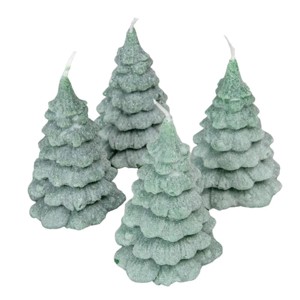 Bársony glitter fenyőfa gyertya 75x100 mm - zöld szett - Meska.hu