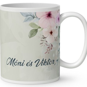 Kérd a neveddel - Esernyős nyuszi szerelem mintás bögre - otthon & életmód - konyhafelszerelés, tálalás - tálalás - bögre & csésze - Meska.hu