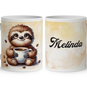 Névvel kérhető - Lazulós Kávés lajhár mintás bögre, Otthon & Életmód, Konyhafelszerelés, tálalás, Tálalás, Bögre & Csésze, , MESKA