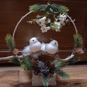 Madaras adventi asztaldísz világítással - karácsony - adventi díszek - adventi asztaldísz - Meska.hu