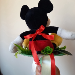 Ovis, óvodai ballagási örökcsokor Mickey egér plüssel - otthon & életmód - dekoráció - virágdekoráció - virágdekoráció - Meska.hu