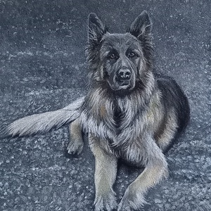 Olajfestmény rendelésre fotó alapján Németjuhász, Művészet, Festmény, Olajfestmény, Festészet, MESKA