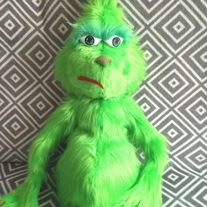 100 cm Grincs jellegű plüss műszőrméből, Karácsony, Karácsonyi lakásdekoráció, Karácsonyi manók, figurák, Varrás, Mindenmás, MESKA