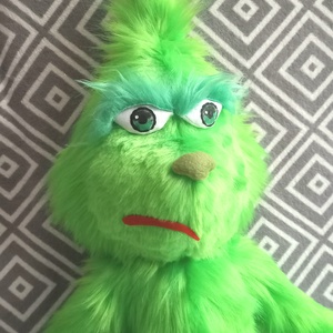 100 cm Grincs jellegű plüss műszőrméből - karácsony - karácsonyi lakásdekoráció - karácsonyi manók, figurák - Meska.hu