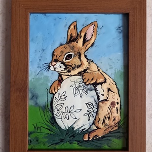 Húsvét - tűzzománc kép, Művészet, Festmény, Tűzzománc, Tűzzománc, MESKA