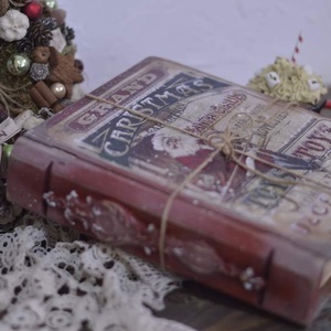 Karácsonyi nosztalgia könyvdoboz - otthon & életmód - dekoráció - asztal és polc dekoráció - díszdoboz - Meska.hu