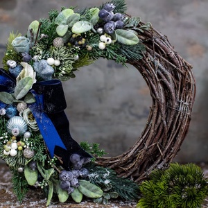 Adventi kopogtató , koszorú, Karácsony, Adventi díszek, Adventi koszorú, Virágkötés, MESKA