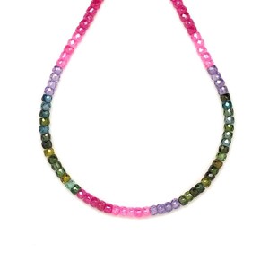 Cirkon faz. mix zöld lila rubin vörös korong 2x3mm  ékszerkészítő alapanyag (füzér), Kellékek & szerszámok, Ásvány alapanyag, Ásványfüzér, , MESKA