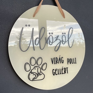 Plexi Kopogtató, ajtódísz, Otthon & Életmód, Dekoráció, Ajtó- és ablak dekoráció, Ajtótábla, Famegmunkálás, Festett tárgyak, MESKA