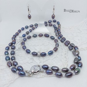 Szürke gyöngy szett cirkonnal, , , MESKA