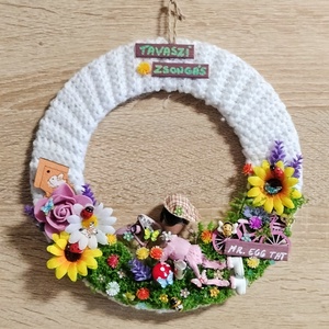 Tavaszi zsongás , Otthon & Életmód, Dekoráció, Ajtó- és ablak dekoráció, Ablakmatrica, Horgolás, Mindenmás, MESKA