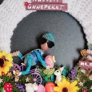 Mr. Egg Tat világa kopogtatón - ünnepi díszek, dekorációk - húsvéti díszek és dekorációk - húsvéti ajtódísz, kopogtató - Meska.hu