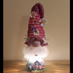 Világító tavaszi manó � kézműves dekoráció, 26 cm - otthon & életmód - dekoráció - manók - Meska.hu