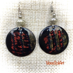 Titokzatos gyöngysor tűzzománc Fülbevaló - Meska.hu