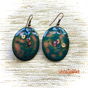 Androméda tűzzománc Fülbevaló - Meska.hu