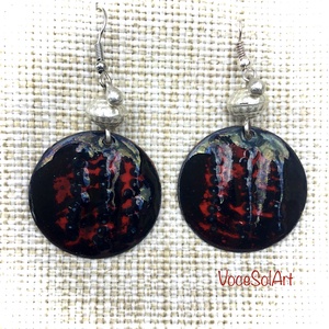 Titokzatos gyöngysor tűzzománc Fülbevaló - ékszer - fülbevaló - lógós kerek fülbevaló - Meska.hu