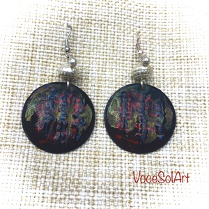 Titokzatos gyöngysor tűzzománc Fülbevaló - ékszer - fülbevaló - lógós kerek fülbevaló - Meska.hu