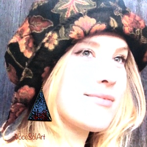 Lagunakorall  tűzzománc Fülbevaló - ékszer - fülbevaló - lógó fülbevaló - Meska.hu