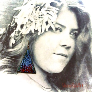 Lagunakorall  tűzzománc Fülbevaló, Ékszer, Fülbevaló, Lógó fülbevaló, Tűzzománc, MESKA