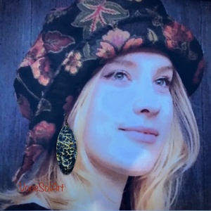 Római levél antikolt réz Fülbevaló, Ékszer, Fülbevaló, Lógó csepp fülbevaló, Ötvös, Ékszerkészítés, MESKA