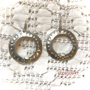 Virágkör   Fülbevaló - ékszer - fülbevaló - lógós kerek fülbevaló - Meska.hu