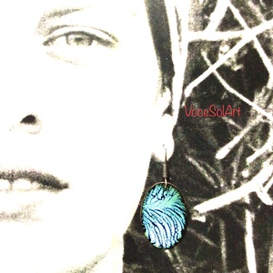 Téli hajnal   tűzzománc Fülbevaló - ékszer - fülbevaló - lógós kerek fülbevaló - Meska.hu